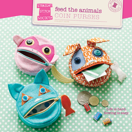 Feed the Animals Coin Purses Sewing Pattern